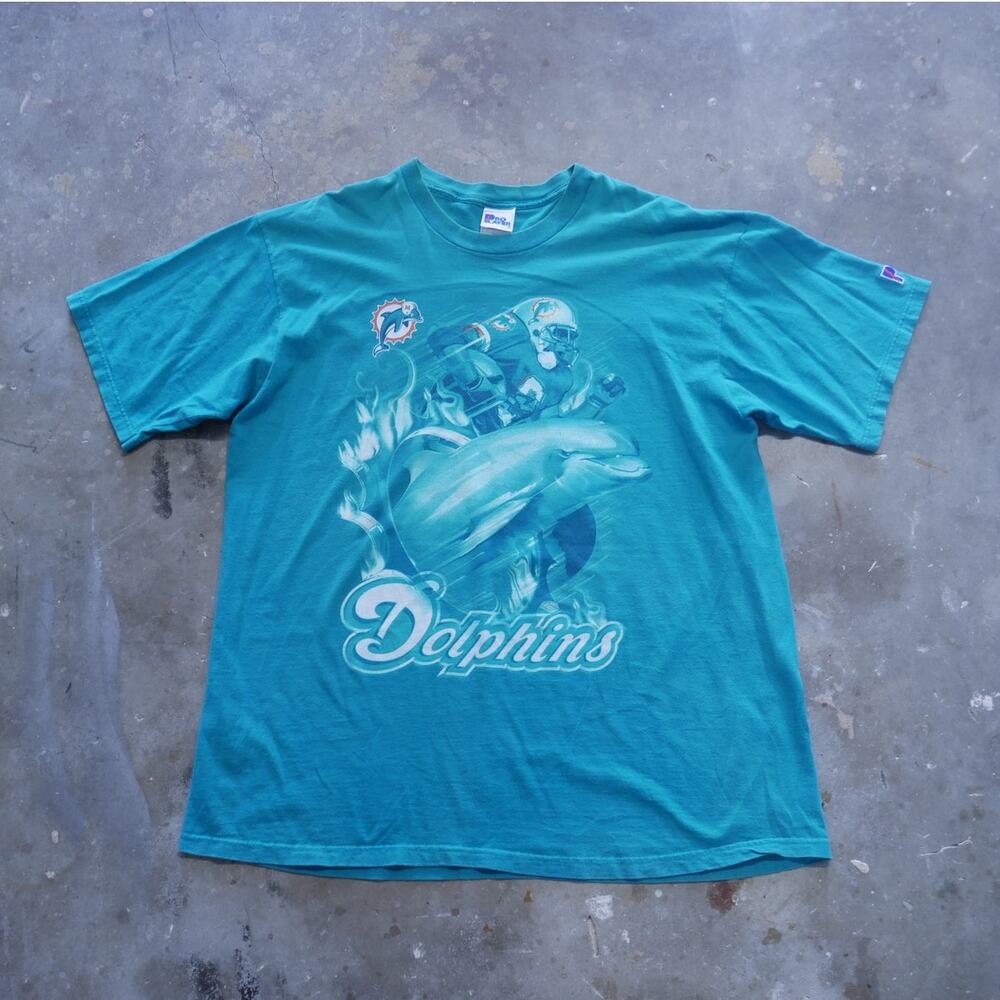 Vintage‎ 90s Pro Player Miami Dolphins Graphic Tee Mens Size XXL Made In USA